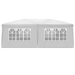 10'x20' Instant Pop Up Canopy Tent White, 6 Side Panels 2 Doors 4 Mesh Windows, 28/22mm Powder Coated Steel Frame, 10x20mm Crossbar, 210D Oxford Outdoor Folding Tent with Carry Bag, No Sandbags - Image 15