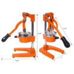 Cast Iron Citrus Juicer , Extra-Large Commercial Grade Manual Hand Press , Heavy Duty Countertop Squeezer for Fresh Orange Juice ,orange color - Image 7