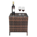 Replace 6088352 Glass Surface Brown Gradient Iron Frame Rattan Side Table - Image 29
