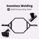 Black Hex Bar Solid Steel Sleeve 1000lbs Weight Capacity Trap Bar Deadlift Bar with Knurled Handles, for Bodybuilding Training, Squats, Deadlifts, Shrugs Power Pulls - Image 4
