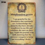 CIFbuy Spiritual Manifestation Prayer Gratitude Wall Decor Enlightenment Candle Retro Metal Sign Faith Meditation Home Cafe Garage Iron Decoration (TikTok, temu pick-up service)