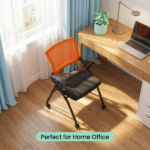 2 Pack Stackable Conference Room Chairs with Wheels, Folding Office Chair with Rebound Back, Padded Seat for Training Room, Guest, Reception, Event, Capacity 350lbs, Orange - Image 20