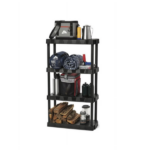4 Shelf Plastic Shelving Unit 13.88" (D) x 30" (W) x 56.2" (H), Black (Shipment from Walmart) - Image 4
