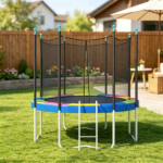 14FT Multi-Color Trampoline Safety Pad – Spring Cover Replacement, No Pole Holes, All Weather, for Family Trampoline Daily Maintenance Only trampoline replacement mat