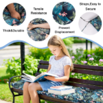 Outdoor Bench Cushion, 60 × 20 × 4 Inch, Tufted Waterproof Swing Cushion with Ties, for Patio Bench or Window Seat - Image 4