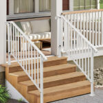 Replace 19939750 Outdoor 4 Level Iron Handrail Matte White - Image 3
