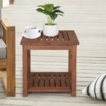 Square Wood Side Table Carbonized Color - Image 6