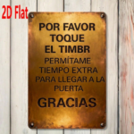 CIFbuy Polite Door Knocking Sign 2D Flat Unframed Iron" Please Ring Doorbell Bilingual Spanish, Allow Extra Time To Reach Door De Unframed IrikTok, Unframed IrikTok, t Self-pickup Logiopics