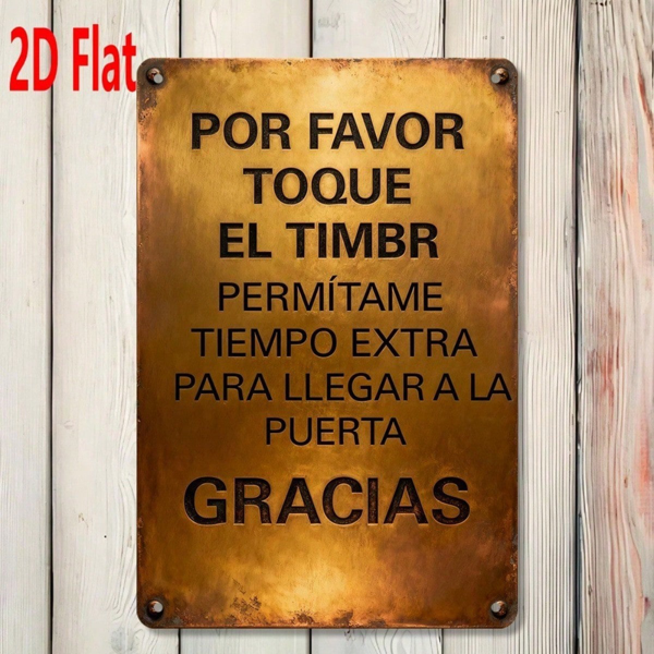 ddf89ba3-4691-4de5-baee-153bcf0388ab.png CIFbuy Polite Door Knocking Sign 2D Flat Unframed Iron" Please Ring Doorbell Bilingual Spanish, Allow Extra Time To Reach Door De Unframed IrikTok, Unframed IrikTok, t Self-pickup Logiopics - Image 1