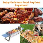 Foldable Charcoal BBQ Grill Stainless Steel Grill Net Easy Setup Portable Tabletop Barbecue Grill for Camping Picnic Outdoor Party Backyard - Image 3