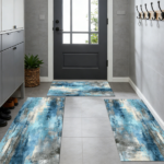 Three-piece kitchen rug set, non-slip and washable, abstract pattern kitchen hallway rug, soft and comfortable, suitable for sinks, floors, entrances, hallways and bathrooms. - Image 11
