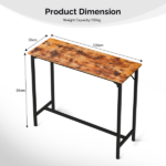 43-Inch Bar Table (Brown) - 209 lbs Capacity Pub Height Table with Durable MDF Top & Metal Frame, Ideal for Kitchen/Bar Counte - Image 4
