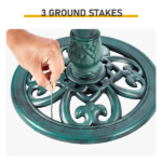 50*36*81cm Dark Green Resin Bird Bath With Shell Edge & 1.4W Solar Fountain - Image 7