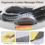 2 In 1 Massager Pillow: This ergonomic lumbar support pillow integrates vibration massage and heat therapy, delivering dual comfort to relieve back soreness caused by prolonged sitting. It features 3 adjustable massage modes and 3 heat settings for personalized relief. - Image 4
