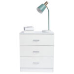 [] Modern Simple 3-Drawer Dresser Chest of Drawers for Family Room Bedroom Living Room Universal Design, White - Image 11
