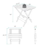 Portable Solid Wood Folding Side Table 2-Piece Set - Natural - Image 2