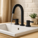 8-Inch Widespread Lavatory Faucet, 2-Handle 3-Hole with 360° Spout Vanity and Pop-Up Drain, Matte Black[Unable ship on weekends, TK/TEMU only for pickup, only TX10643 warehouse supports GOFO] - Image 13