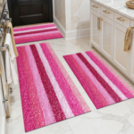 Three-piece kitchen rug set, non-slip and washable, abstract pattern kitchen hallway rug, soft and comfortable, suitable for sinks, floors, entrances, hallways and bathrooms. - Image 22
