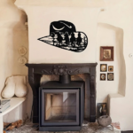 CIFbuy Aluminum Western Cowboy Hat Silhouette Wall Art Decor Country Theme Home Decoration Gift(TikTok, temu pick-up service) - Image 4