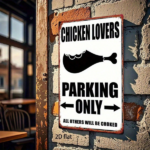 CIFbuy Chicken Leg Pattern Metal Sign,8X12 Inch Rustic Iron Waterproof Wall Art,1PC Flat Reserved For Chicken Lovers Vintage Rustproof TikTok, TikTok, oof Self-pickup Logiopics - Image 5