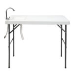 Folding Portable Fish Fillet & Hunting & Cutting Table with Sink Faucet - Image 2