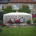 10'x20' Instant Pop Up Canopy Tent White, 6 Side Panels 2 Doors 4 Mesh Windows, 28/22mm Powder Coated Steel Frame, 10x20mm Crossbar, 210D Oxford Outdoor Folding Tent with Carry Bag, No Sandbags - Image 31