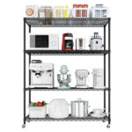Heavy Duty Storage Shelves 46.06" W Wire Shelving Unit with Wheels 800LBS NSF Metal Shelves for Storage Adjustable Garage Storage Rack Pantry Shelf Commercial Shelving, 64.96" H X 46.06''W X 17.7" D - Image 2