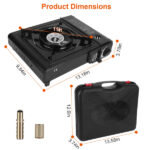 3300W Portable Camping Stove Butane Canister Dual Fuel Burner Piezo Electric Ignition Single Burner with Automatic Tank Ejection Overpressure Cut Off Carry Case for Camping Hiking Picnic Fishing BBQ - Image 12