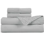 Luxury Sheet Sets Super Soft Easy Care Microfiber 3/4-Pieces Bed Sheet Set With 16-Inch Deep Pockets, Light Grey - Image 6