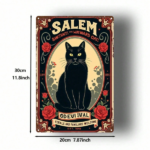 CIFbuy Salem Cat House Black Cat & Rose Vintage Metal Sign 8x12 Inch 1Pc Classic 2D Flat Art Retro Wall Decor For Home Farm Kitchen Ind TikTok, TikTok, Ind Self-pickup Logiopics - Image 2