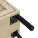 Rattan 3 Door Shoe Rack, Freestanding Modern Shoe Storage Cabinet, for Entryway - Image 19
