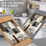 Three-piece kitchen rug set, non-slip and washable, abstract pattern kitchen hallway rug, soft and comfortable, suitable for sinks, floors, entrances, hallways and bathrooms. - Image 6