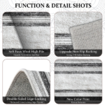Three-piece kitchen rug set, non-slip and washable, abstract pattern kitchen hallway rug, soft and comfortable, suitable for sinks, floors, entrances, hallways and bathrooms. - Image 8