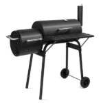 Barrel Charcoal Grill with Offset Smoker, All Metal Outdoor Smoker with Side Table and Wheels for Outdoor Garden Patio and Backyard Cooking - Image 9