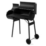 Barrel Charcoal Grill with Offset Smoker, All Metal Outdoor Smoker with Side Table and Wheels for Outdoor Garden Patio and Backyard Cooking - Image 11