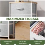 4 Drawer Dresser Fabric Chest of Drawers Furniture Storage Organizer for Living Room,,Hallway, Light Gray (Shipment from Walmart) - Image 5