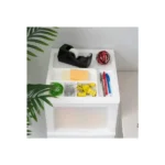 4-Drawer Narrow Plastic Storage Drawer Cart with Organizer Top, White - Image 5
