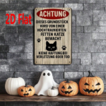 CIFbuy Achtung German Warning Sign Black Cat Metal Plaque" Weatherproof Rustproof UV Resistant 2D Flat Unframed Decor, Resistant 2D Flat Unframed Decor, 7.87x11.81 Inch Metal PikTok, Metal PikTok, t Self-pickup Logiopics - Image 4