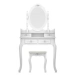 Modern Concise 4-Drawer 360-Degree Rotation Removable Mirror Dresser White =32759839 - Image 6