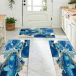Three-piece kitchen rug set, non-slip and washable, abstract pattern kitchen hallway rug, soft and comfortable, suitable for sinks, floors, entrances, hallways and bathrooms. - Image 9