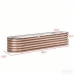Brown 7.9' x 2' x 1.4' Galvanized Raised Garden Bed – Metal Planter Box with Safety Edging for Outdoor Gardening - Image 2
