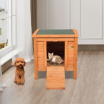 20-inch removable roof, waterproof, green asphalt roof, cedar wood, wooden chicken and rabbit cage - Image 17