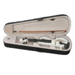Full Size 4/4 Bunnel Edge Electric Silent Violin with Case Bow Rosin Headphone Connecting Line White - Image 13