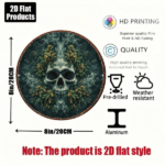 CIFbuy 1pc 8x8in Vintage Gothic Skull & Flowers Sign, "" Vintage Gothic Skull & Flowers Sign, Skull & Flowers Sign, 2D Flat Round Plaque TikTok, Temu Self-pickup Logiaqics - Image 5