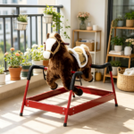 Dark Brown Interactive Kids Ride on Horse – Spring Rocking Horse with Sounds, Plush Soft Feel Animal Ride-on Toy