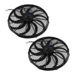 2X 16 IN Electric Radiator Cooling Slim Fan Assembly 12V 120W Universal Fitment - Image 2