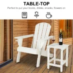 36*36*47cm Single Layer Square HDPE Side Table White - Image 17