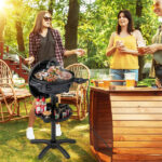 Black 1200W Electric BBQ Grill with Double-Zone Cooking, 2-in-1 Freestanding & Countertop Grill for 6-10 People - Image 10