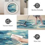 Three-piece kitchen rug set, non-slip and washable, abstract pattern kitchen hallway rug, soft and comfortable, suitable for sinks, floors, entrances, hallways and bathrooms. - Image 4