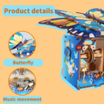 MUSIC PARK 3d Wooden Puzzle Hand Colorful Butterfly Music Box You Are My Sunshine Handmade Assembly Model Kit Holidays Brthdays Christmas Gifts - Image 3